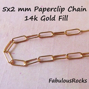1-100 feet, 14k Gold Fill Paper clip Drawn Cable Necklace Chain, 5x2 mm Paperclip Chain Wholesale Jewelry Supply Chains sgf S95 q solo
