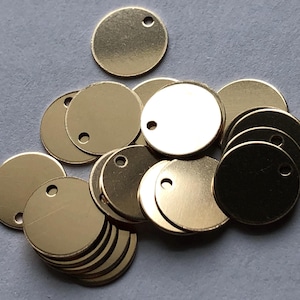1-100 pcs/ 9 mm 3/8&quot; Round Circle Blanks Discs, 14k Gold Filled Sequins Tags, 26 gauge ga, for custom metal stamping / blank110 blank9 solo