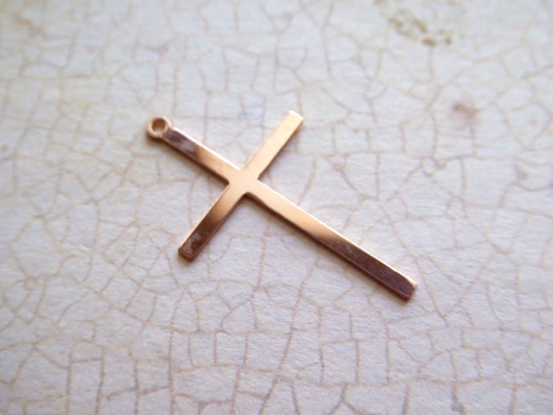 CROSS Charms Pendants 14k Gold Filled Skinnyy Cross 1-10 pcs 30 mm Simple LARGE Crucific religious c30 p Yellow or Rose Gold Fill