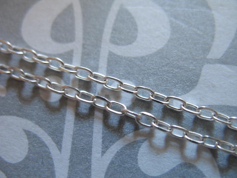 Heavy Drawn Cable Finished Chain d601.d 2.5x1.7 mm 1 pc 16 or 18 inch Sterling Silver Cable Chain