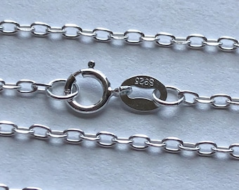 Sterling Silver Drawn Cable Necklace Chain, Finished Ready to Wear