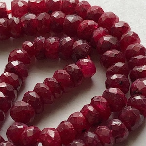 10-50 pcs / RUBY Beads Rondelles / 3-3.5 or 4-5 mm Luxe AAA / True Red, faceted, wholesale July birthstone, brides bridal love tr r 45 34