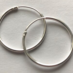 1-10 pairs / HOOPS Earrings, Sterling Silver Endless Hoops Earwires Ear Wires  20 mm, 0.8&quot; inch Small Everyday Hoops ihs eh.20 solo ih