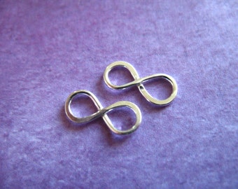 2-50 pcs, INFINITY Links Connectors Pendant Charm, 925 Sterling Silver, 11.5x5 mm, Small, bridal weddings n322 solo art