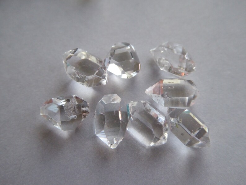 5-100 pcs, 5-7 mm Herkimer Beads Diamonds Nuggets / Crystal Quartz Healing Nuggets / Double Terminated Briolettes, Luxe AAA, xs hod image 7