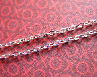 5 10 20 ft, 1.2 mm Sterling Silver Chain, Flat Cable Chain, 1.7x1.2 mm / wholesale sale bulk..ss, s83 hp