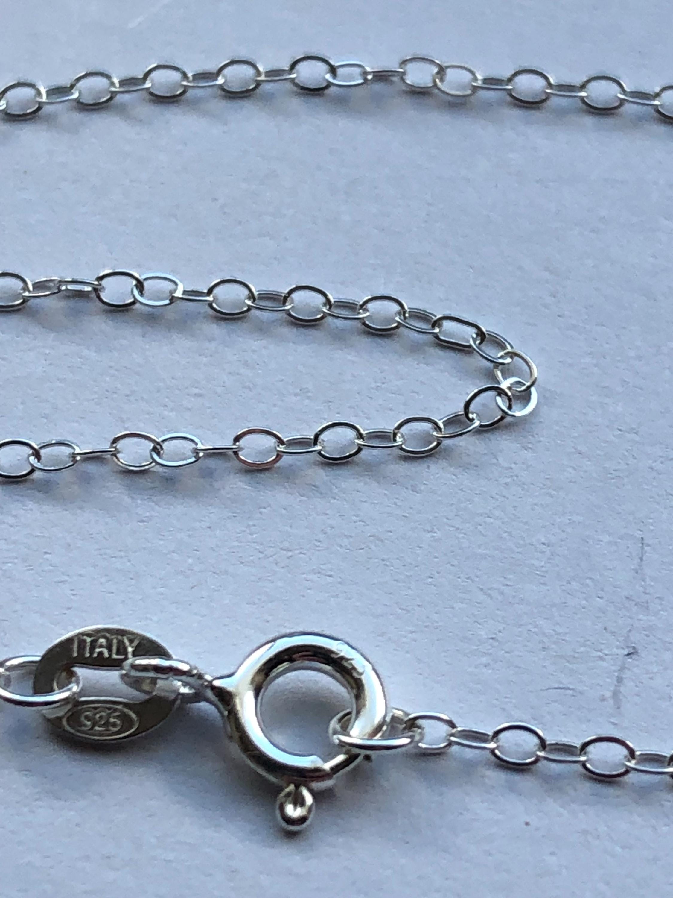 アクセサリー 90's silver925 chain Sterling Silver Flat Cable Necklace Chain, 1.6mm, Finished Clasp