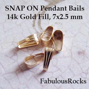 Sterling Silver or 14k Gold filled Bail Charm BAIL Pendant Bail Necklace Bail Snap on, Small 7x2.75 mm Wholesale 925 SS Bail solo nb3 image 4