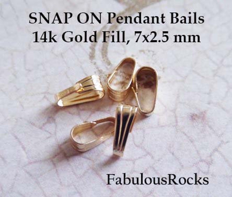 Sterling Silver or 14k Gold filled Bail Charm BAIL Pendant Bail Necklace Bail Snap on, Small 7x2.75 mm Wholesale 925 SS Bail solo nb3 image 4