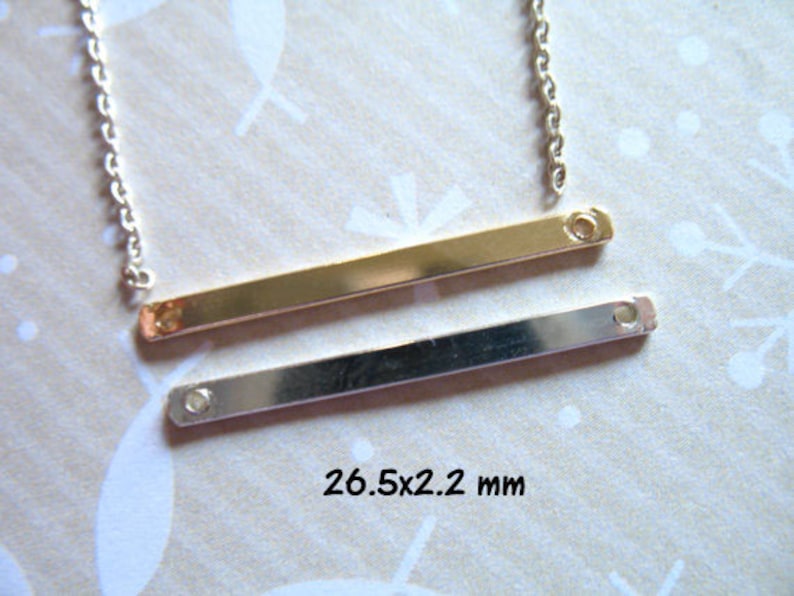 14k Gold Filled Bar Anhänger: Metall Stanzrohling (30 x 4 mm) Bild 8