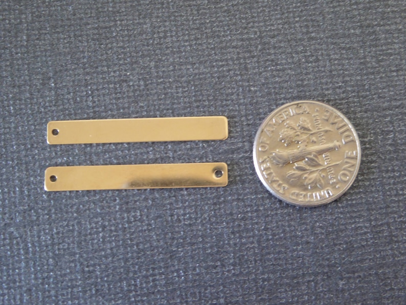 14k Gold Filled Bar Anhänger: Metall Stanzrohling (30 x 4 mm) Bild 3