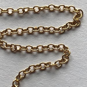 Round Cable Necklace Chain, Oval Links, 2.5x2 mm, 14k gold filled, medium weight, discount pricing SSGF. SGF5