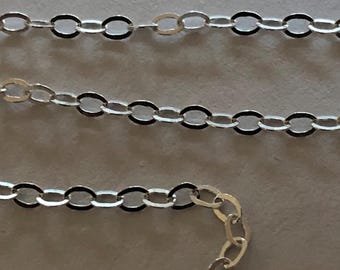 Płaski łańcuszek kablowy ze srebra próby 925, 2 x 1,5 mm, hurt
