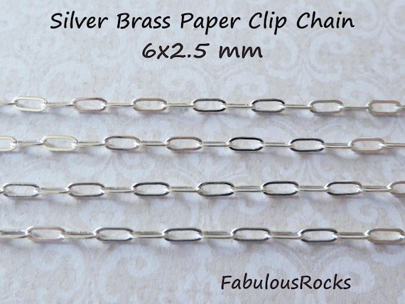 Buy Wholesale Small Silver Brass Paper Clip Chain Paperclip Chain