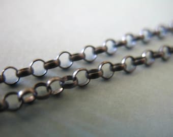 Oksydowany łańcuszek rolo ze srebra próby 925, 2,0 mm, do wyrobu biżuterii