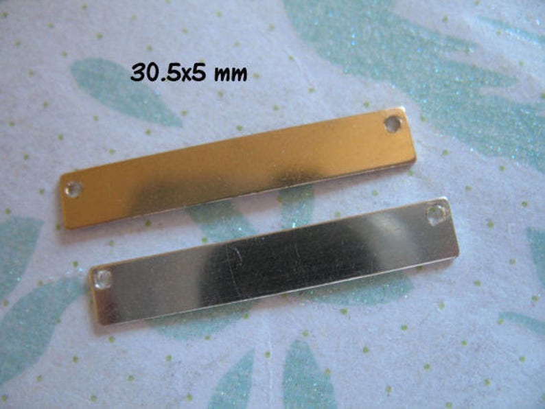 14k Gold Filled Bar Anhänger: Metall Stanzrohling (30 x 4 mm) Bild 7