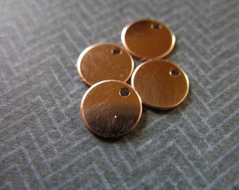 9 mm, Metal Stamping Blank, Rose GOLD Fill Blank Discs Sequins Tags, 14k GOLD Filled Round Circle Blanks, Custom Stamping Blank blank9