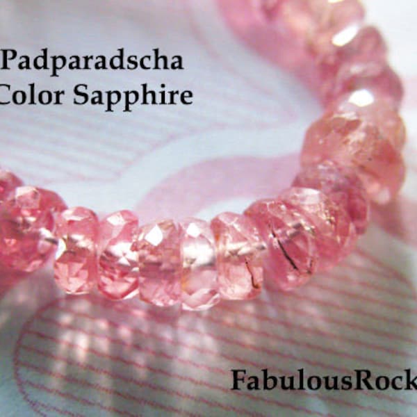 10-100 pcs / PADPARADSCHA Sapphire Rondelles Beads, Luxe AAA, 2.5-3 mm Faceted / Lotus Orange Pink Songea Sapphire september birthstone tr s