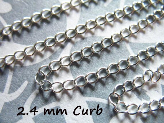 2.4 Mm Sterling Silver CURB CHAIN 