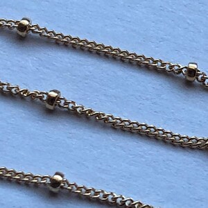 14k Gold Filled Chain, Satellite Chain, 1.0 mm Curb Link with 2 mm Ball / 1-100 feet wholesale unfinished ssgf sgf22