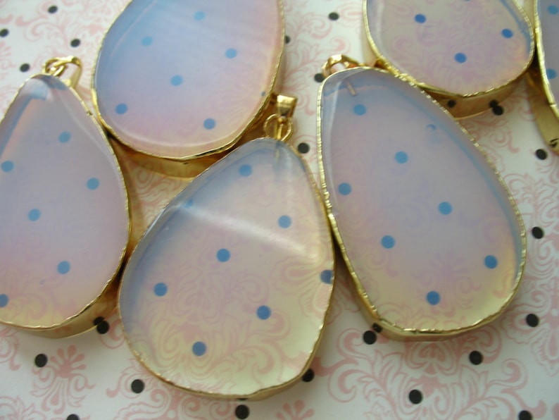 pick gem 40-60 x 25-35 mm OPALITE Pendant Charm Teardrop Drop Slice Slab Clearance. Gold Electroplated ap41.2 1.5-2.5 inches