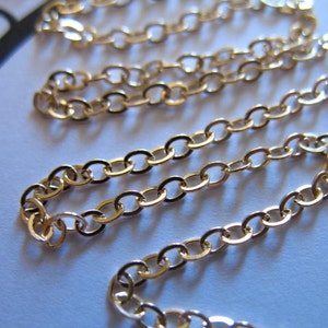 10 pies, cadena de relleno de oro de 1,7 mm y 14 kt, cadena de cable plano ovalada, cadena UPGRADE, suministros de cadena de joyería al por mayor, ssgf sgf17 imagen 3