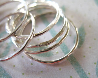 5 rings, Sterling Silver STACK RING Midi Ring Above Knuckle Rings, Wedding Band Rings, sz 1-9.5 - sr1