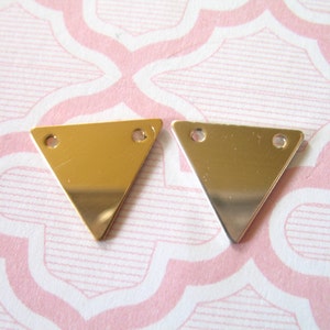1-10 pcs, Triangle Pendant Triangle Charm Blank / Sterling Silver or Gold Filled / MEDIUM, 15x13 mm / geometric jewelry modern tb solo
