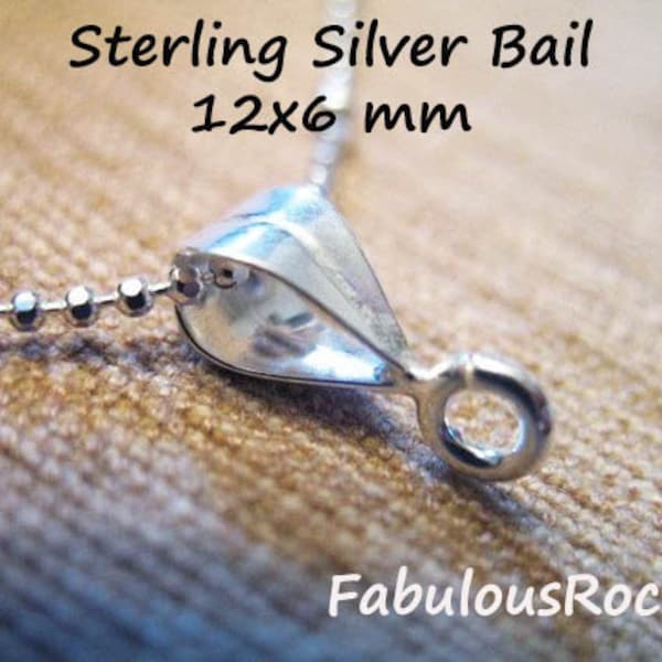 5-100 pcs, Necklace Bails, Pendant Bails, 925 Sterling Silver, 12x6 mm, wholesale bails simple basic jewellery findings hp nb12