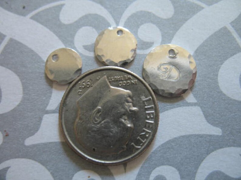 Sterling Silber Stanzrohlinge, 9 mm Runde Scheiben, 20 Gauge Bild 6