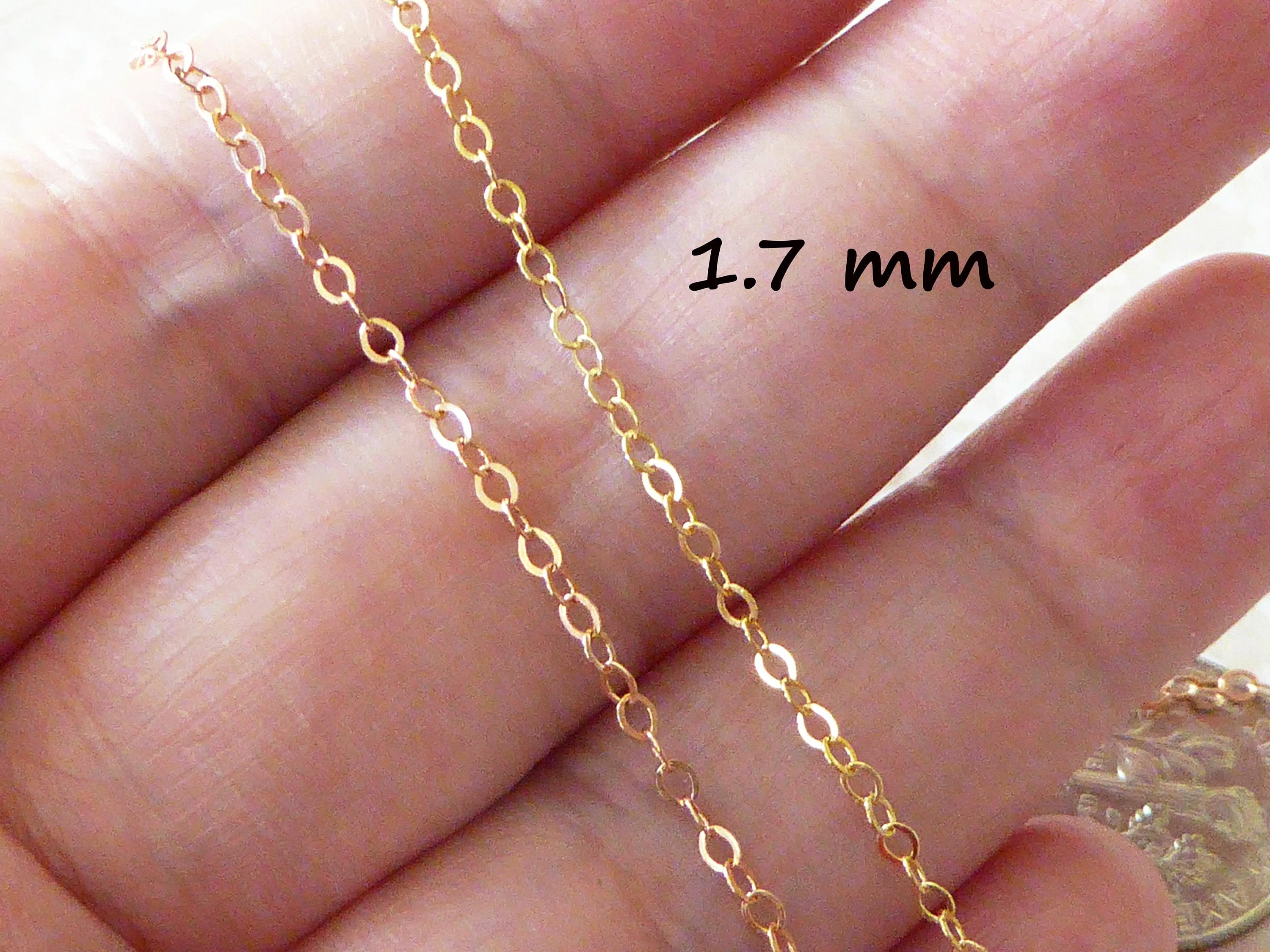 Gold Chain 1.7 Mm Cable Chain 14k Gold Filled Necklace Chain Etsy