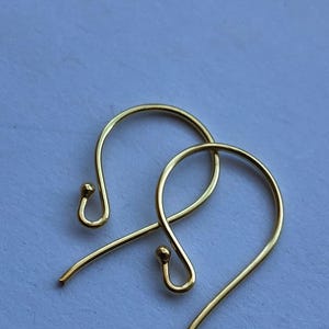 24k Gold Vermeil Hook Earwires Ear Wires Earrings Shepherd Hook Ear Hooks  22x11 mm, wholesale earring findings components fhe.sb