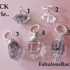 Colgante con dije de diamante Herkimer, collar colgante, joyería hecha a mano, relleno de oro de 14 k o plata esterlina, piedra de nacimiento de abril, gema gd601 solo