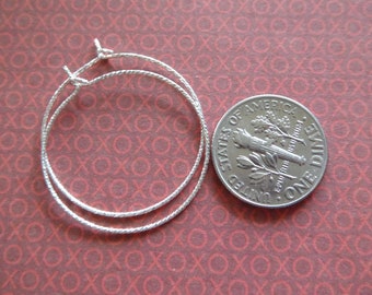 Sterling Silver Sparkle Hoop Earrings: Small 20mm Everyday Hoops