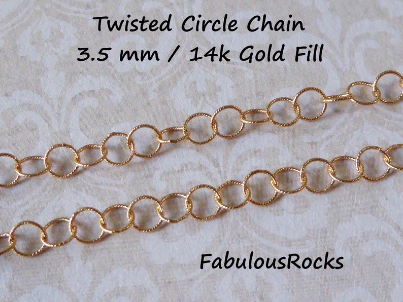 14k Gold Filled Chain by the Foot, 3.5 mm Round Circle Necklace Chain, Extender Chain Jewelry Chain Bulk Unfinished Chain m9 mgf9 image 9