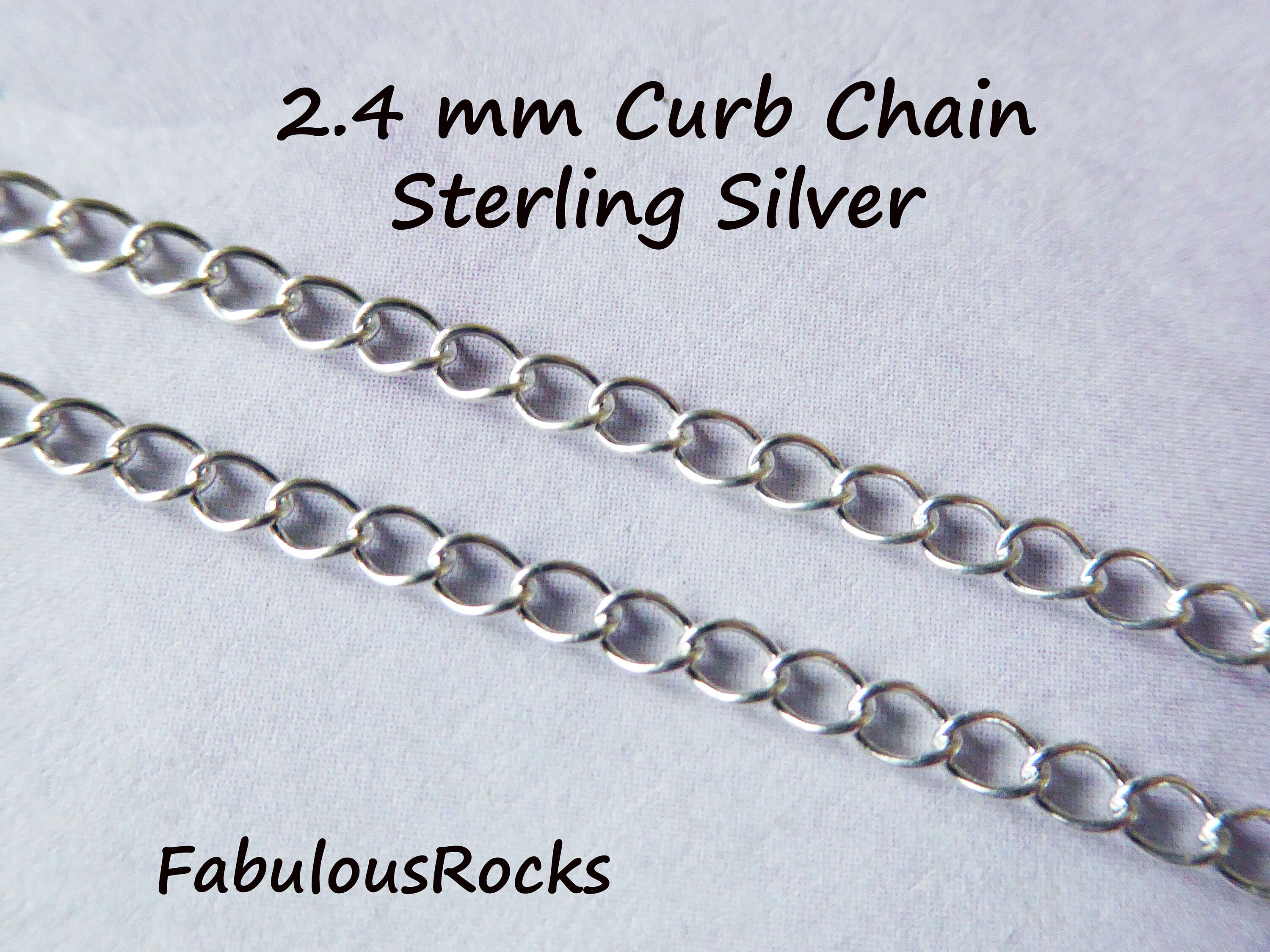 2.4 Mm Sterling Silver CURB CHAIN 