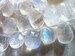 2 pcs, Luxe AAA Rainbow MOONSTONE Briolettes Beads, 8.5-9 mm, Faceted Pear, tons blue flashes, brides bridal June birthstone 89 