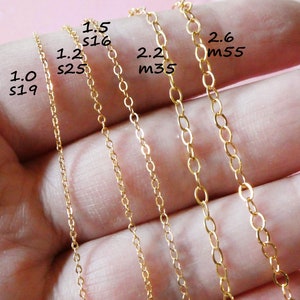 1-25 ft / Gold Fill CHAIN, 14kt 14k Gold Filled Chain, Cable Necklace Chain Wholesale Chain 1.3 1.5 1.7 2 mm mmgf m38 sgf1 sgf7 sgf50 gs image 8