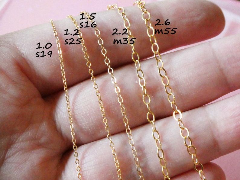 1-25 ft / Gold Fill CHAIN, 14kt 14k Gold Filled Chain, Cable Necklace Chain Wholesale Chain 1.3 1.5 1.7 2 mm mmgf m38 sgf1 sgf7 sgf50 gs image 8