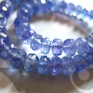 5-100 pcs / 3-4 mm TANZANITE Beads Rondelle Gemstones Semiprecious Gems / Periwinkle Blue, faceted, december birthstone brides 34 solo image 2