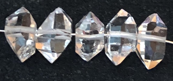 Herkimer Diamond Gemstone Nuggets, Clear Quartz Crystals (5-7 mm)