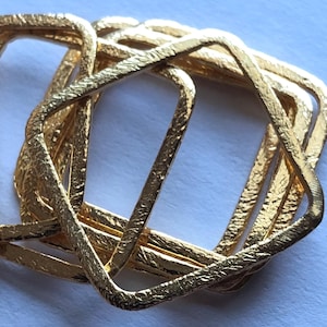 2 pcs, 24k Gold Vermeil Links Connectors Earring Findings, BRUSHED Square Links, 25 mm, LARGE, Wholesale Jewelry Suppliesn929