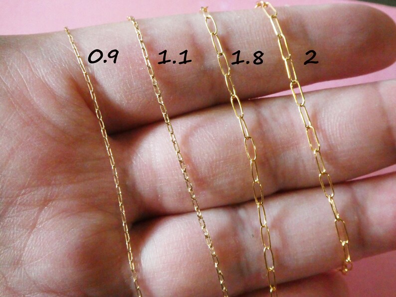 Dainty Gold Paperclip Chain Necklace Chain Wholesale 14k Gold Etsy