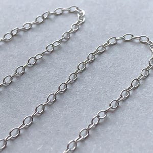 5-100 feet, 925 Sterling Silver Chain, 1.5 mm Round Cable Chain, Bulk Necklace Chain, 2x1.5 mm, bulk, ss s68 hp