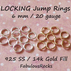 10-100 pc 14k Gold Filled LOCKING Jump Ring Jump Lock Jumpring Jumplock Bulk, Open 6 mm 20 gauge, Wholesale Jewelry Finding jr6 2t solo ool image 1