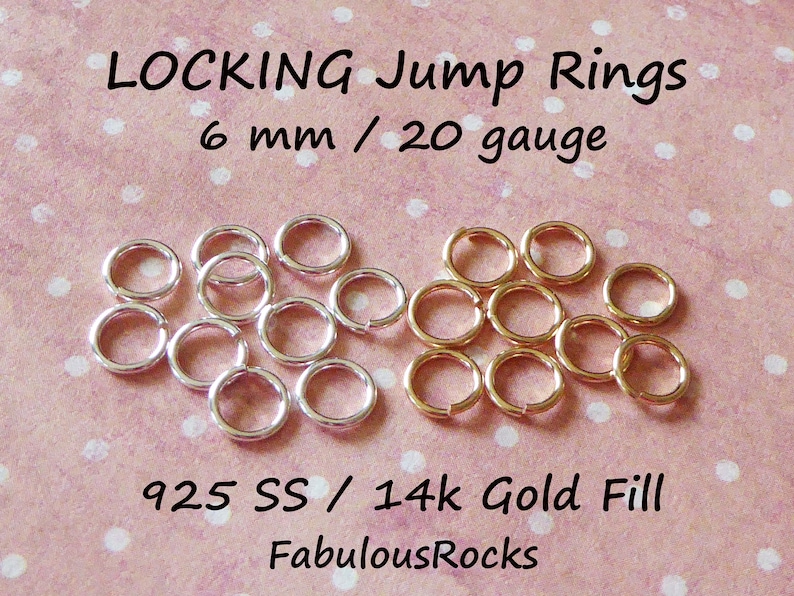 10-100 pc 14k Gold Filled LOCKING Jump Ring Jump Lock Jumpring Jumplock Bulk, Open 6 mm 20 gauge, Wholesale Jewelry Finding jr6 2t solo ool image 1