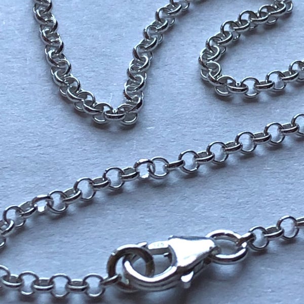 Sterling Silver Chain, 2 mm ROLO CHAIN, Finished Necklace Chain, wholesale done