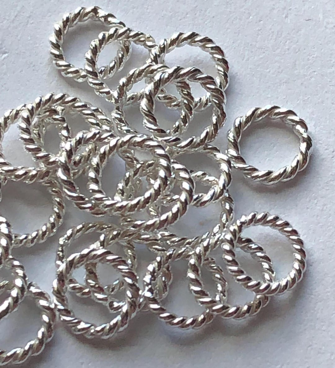 10-100 Pcs, Sterling Silver Jump Rings Jumprings TWISTED