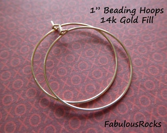 May include: Two 1 inch gold-filled beading hoops. 14k Gold Fill.