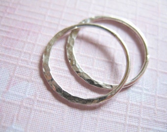 Shop Sale.. 2 pcs, Sterling Silver Infinity Link Connectors Eternity Rings, HALF HAMMERED Circles, TEXTURED, 10 mm, art. n57.10 hp solo